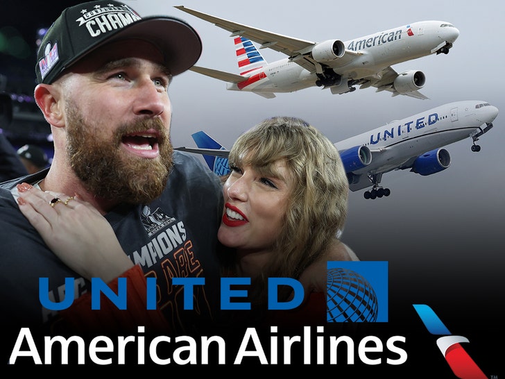 taylor swift and travis kelce united american airlines