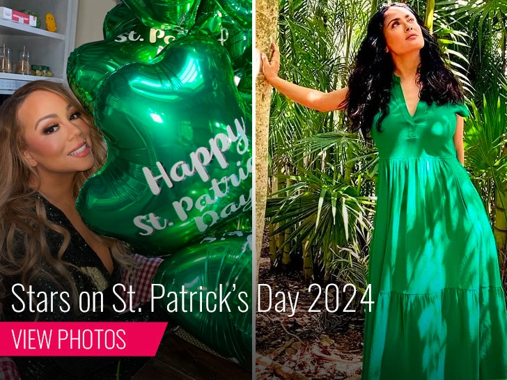 Mariah Carey, Salma Hayek on St. Patrick's Day