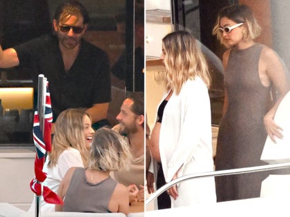 Margot Robbie Pregnant Belly With Bradley Cooper And Gigi Hadid On A Yacht