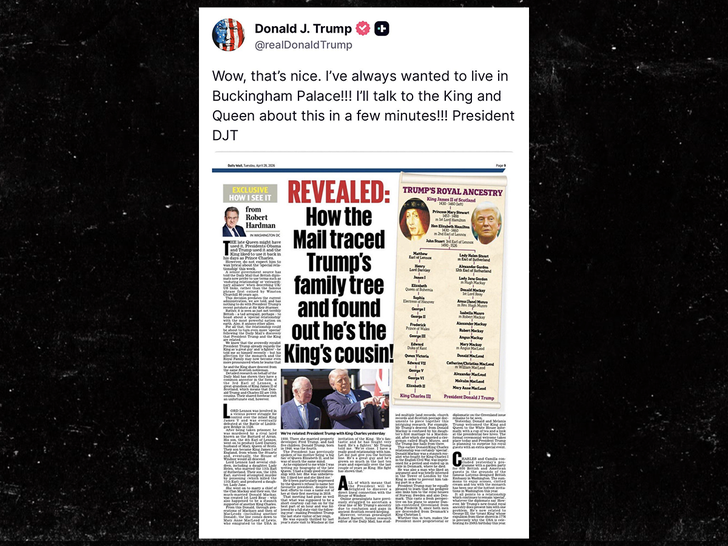 donald trump king queen sub truth social