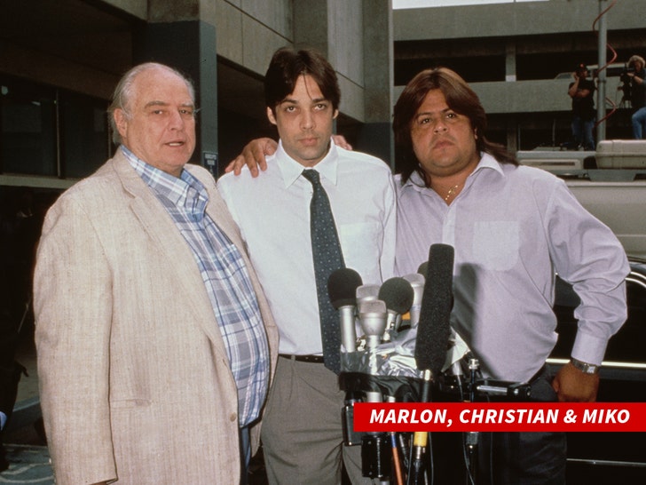 Marlon Brando  Christian Brando and Miko Brando getty