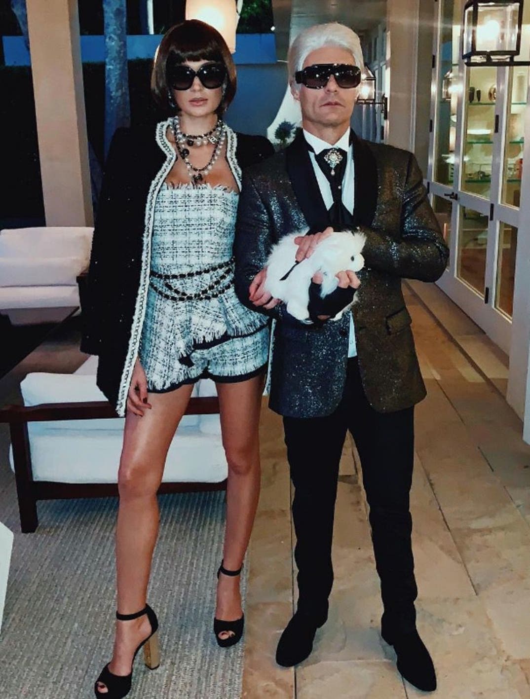 Ryan Seacrest and Shayna Taylor as Anna Wintour and Karl Lagerfeld