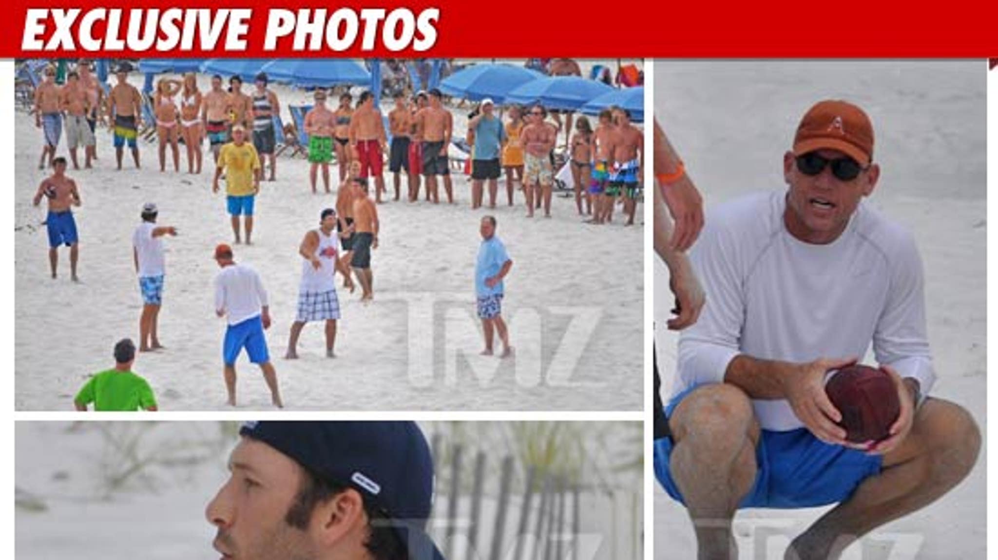 Locked Out NFL Stars -- Best Beach Football Ever! image image