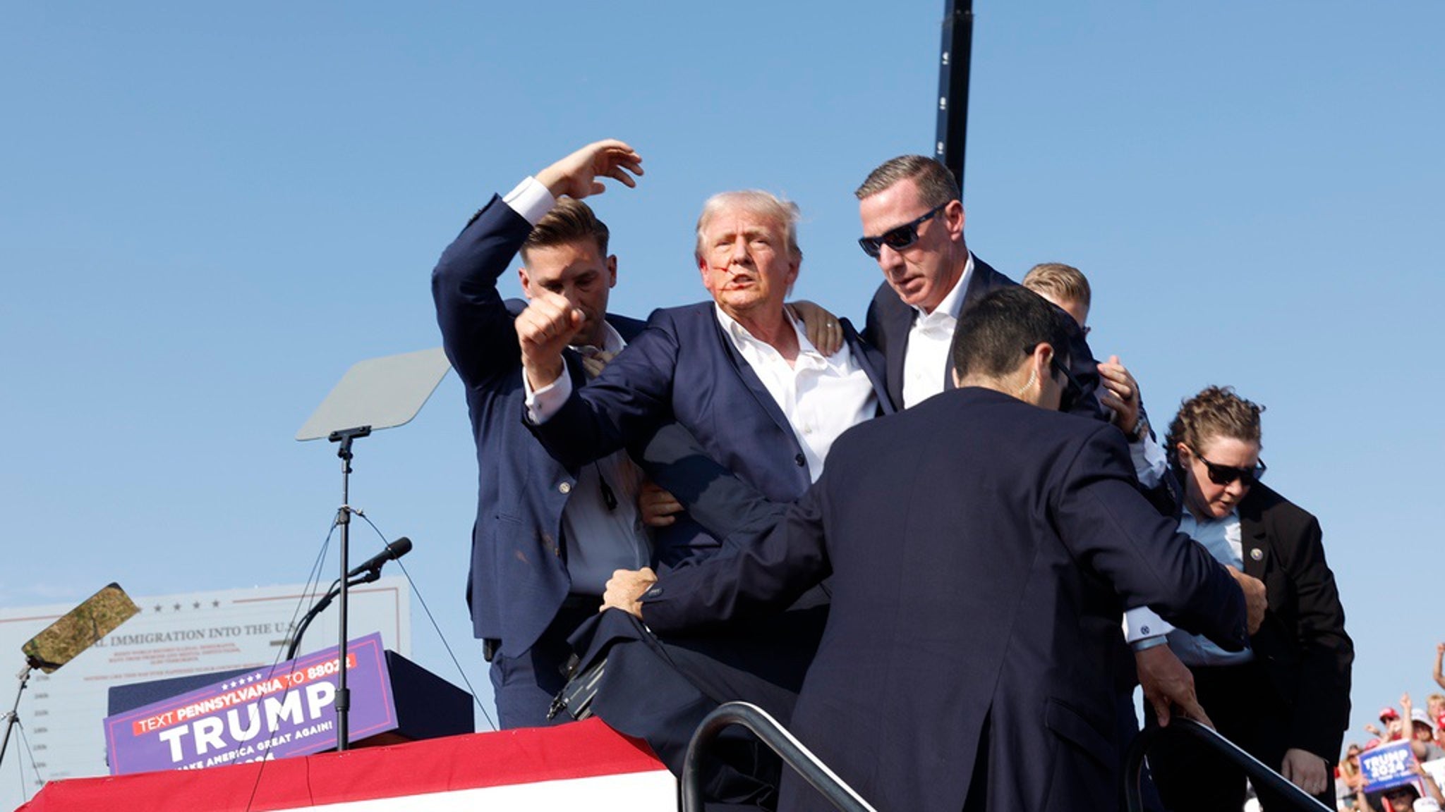 Donald Trump Rushed Off Stage at Rally After Shooting