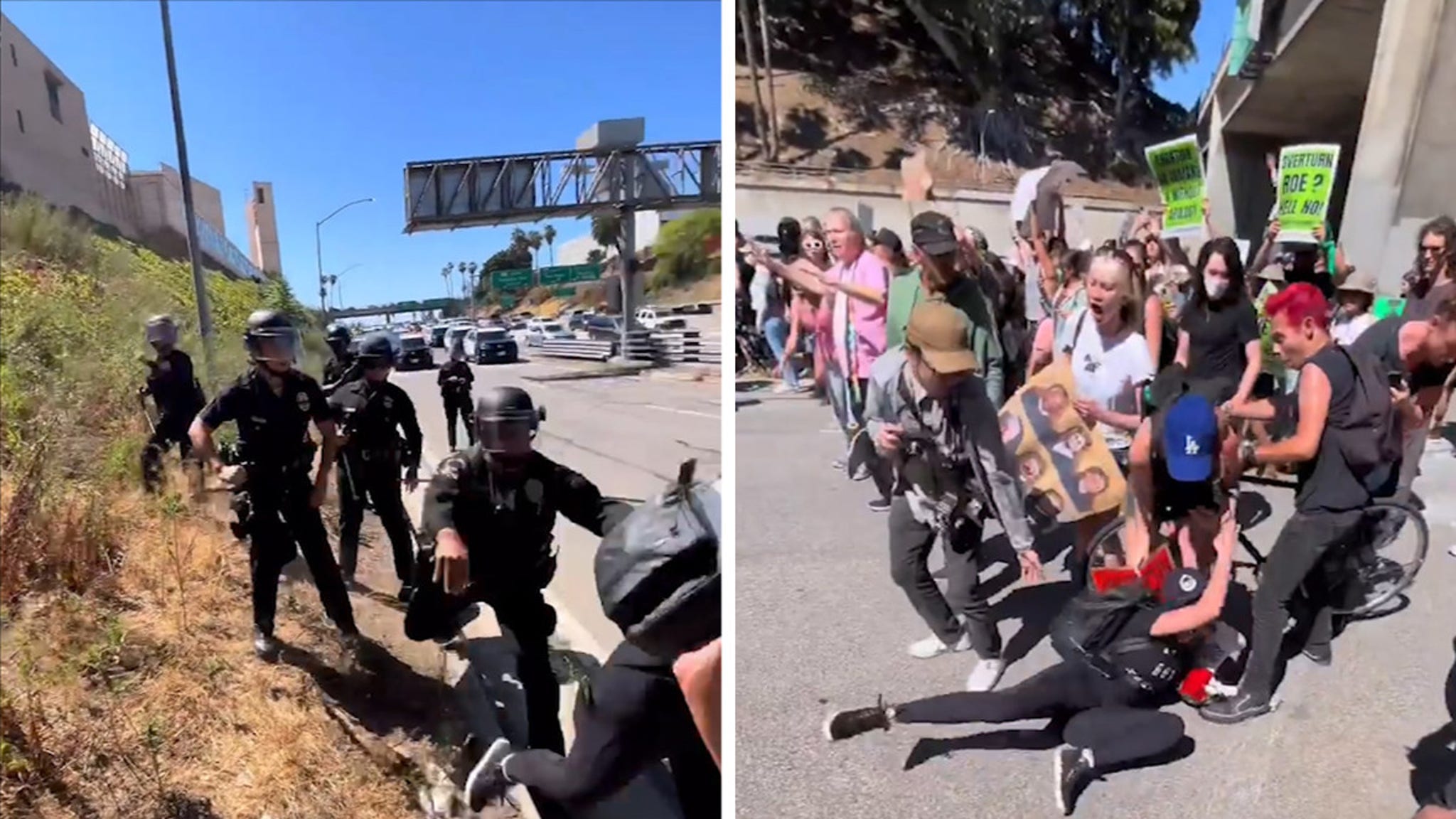 Jodi Sweetin empujada al suelo por la policía durante una protesta por el aborto