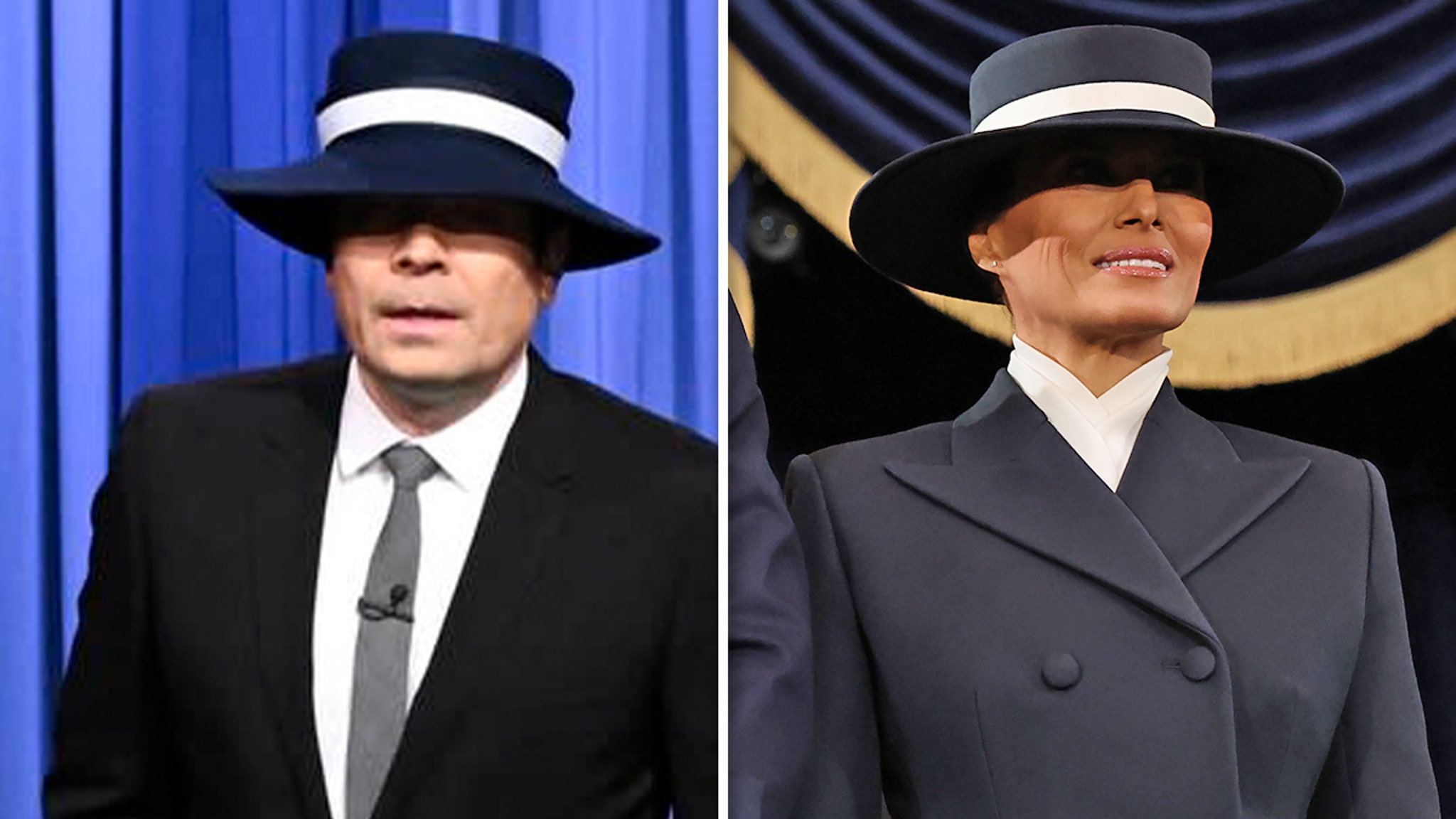 Jimmy Fallon Mocks Melania Trump for Wearing ‘Hamburglar’ Hat At Inauguration