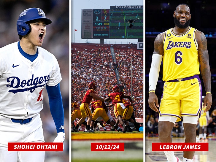 lebron james shohei ohtani and usc game getty 2