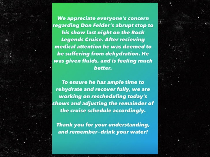 Don Felder message on instagram