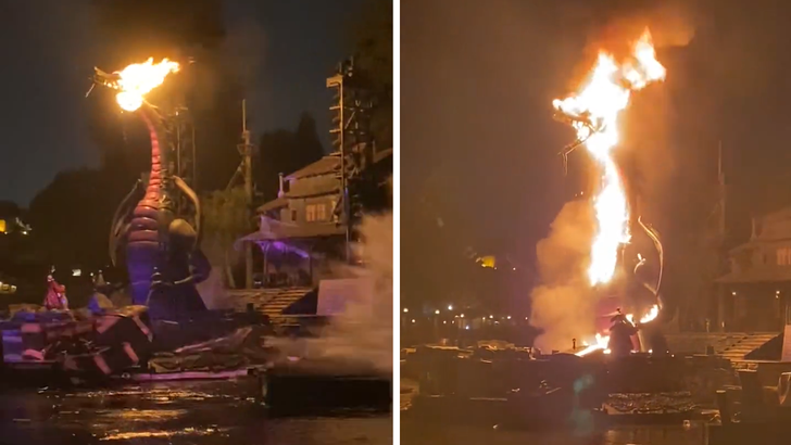 Watch Disneyland's dragon catch on fire during Fantasmic show