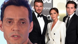 marc anthony victoria david and brooklyn beckham. getty