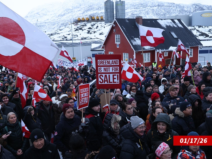 Nuuk, Greenland protest sub getty swipe 2
