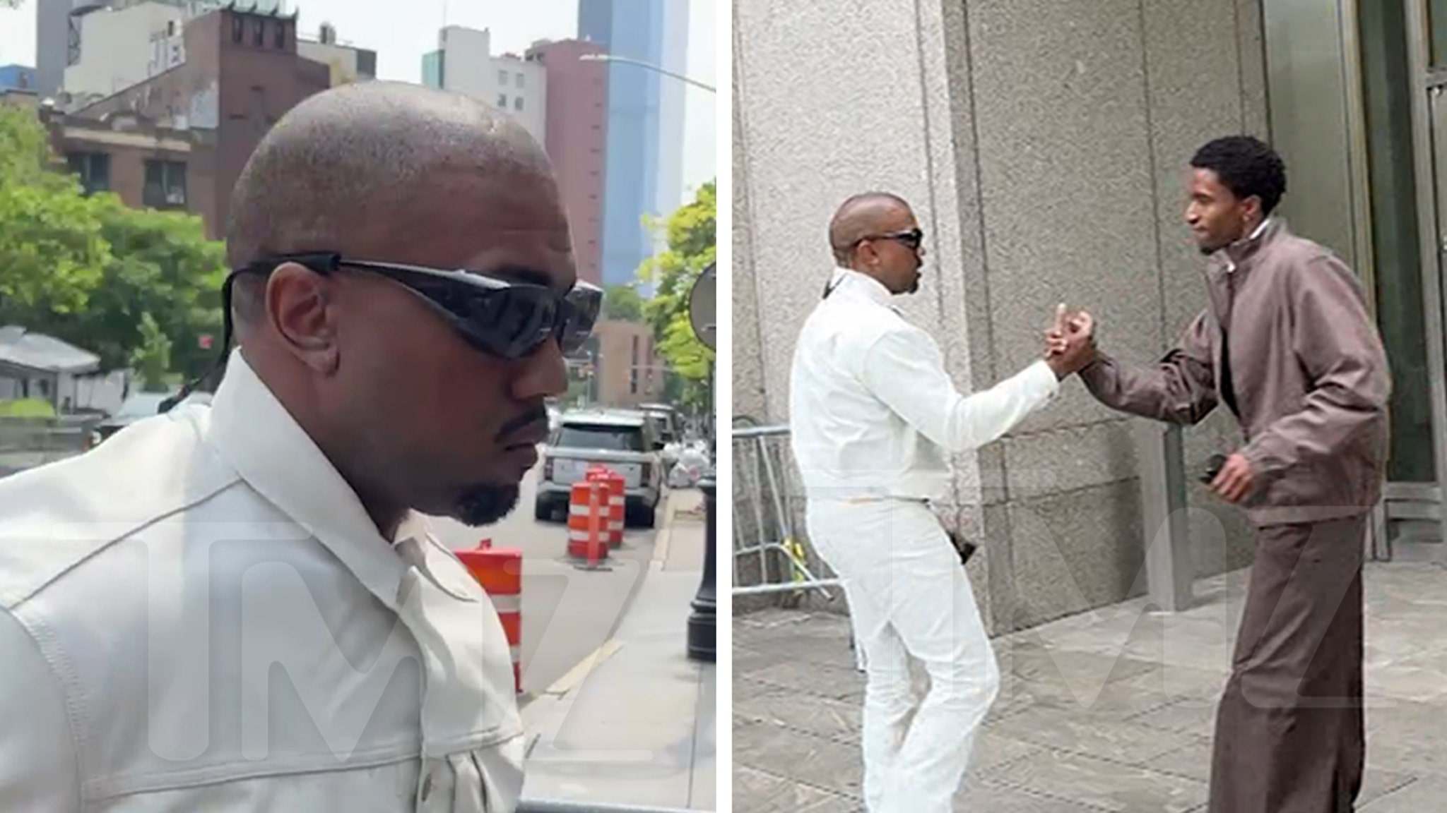 Kanye West Shows Up at Diddy Trial in NYC in All-White Outfit