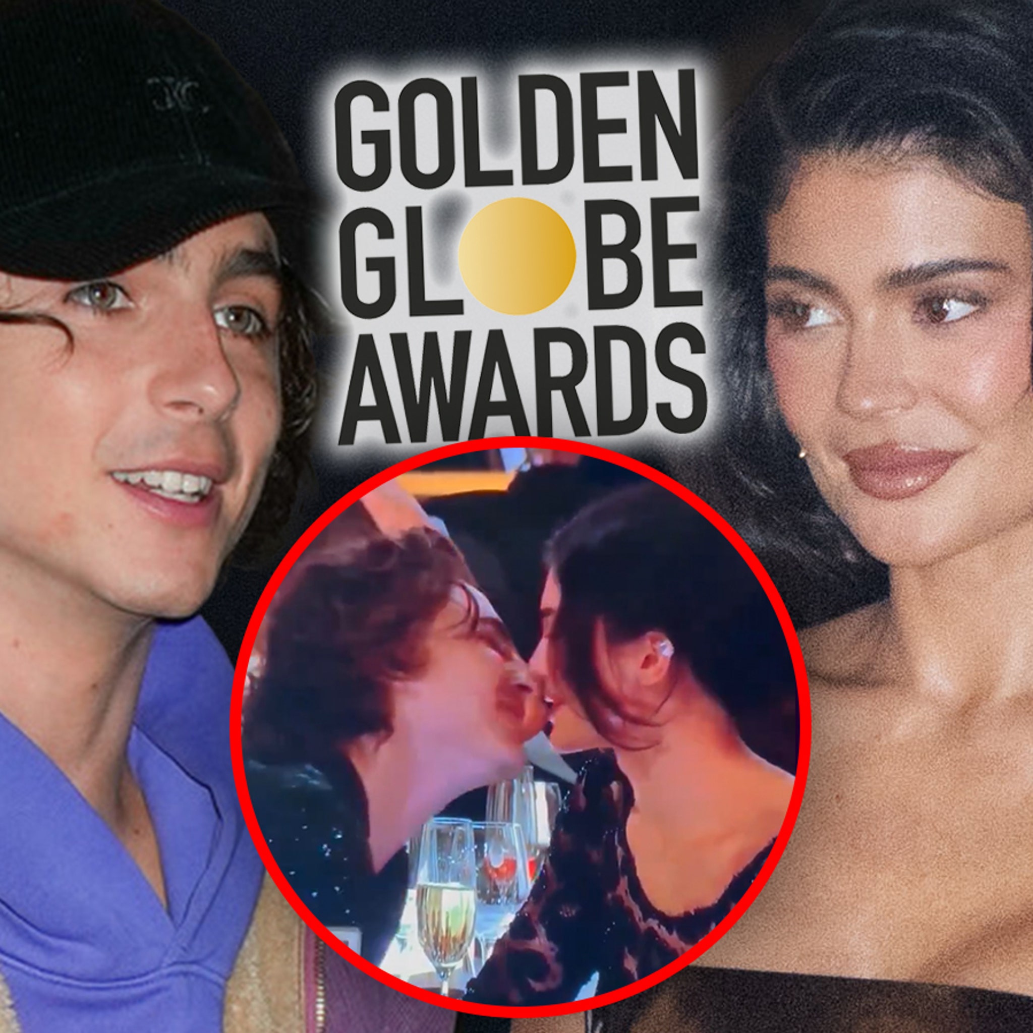 Timothe Chalamet Sneaks Into Golden Globes Late with Kylie Jenner