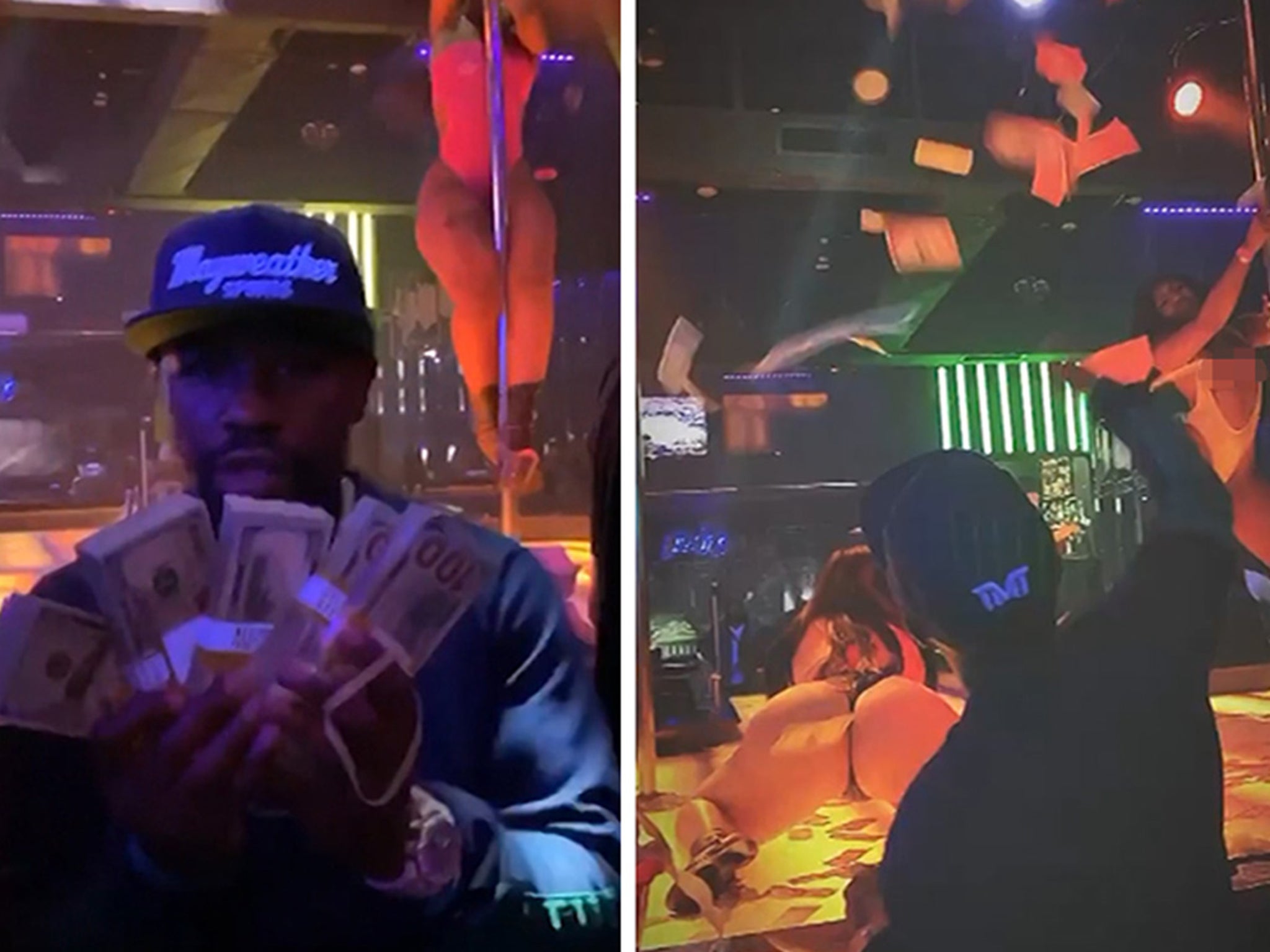 Floyd Mayweather Brings Stacks Of $100 Bills To Miami Strip Club, Makes It  Rain!