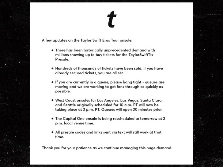 Taylor Swift fans crash Ticketmaster; West Coast presale delayed