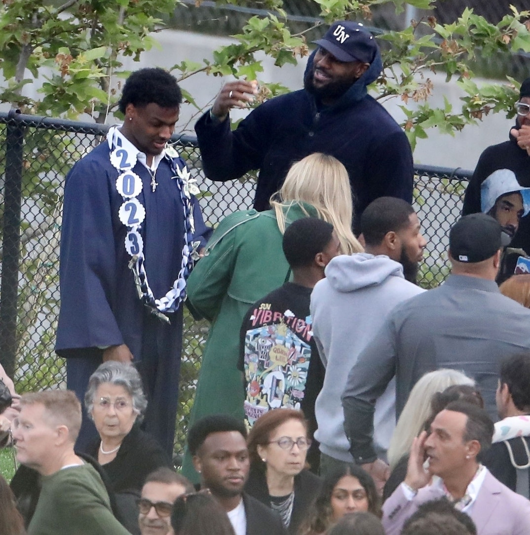 On his graduation, LeBron James surprises his son Bronny with an ...