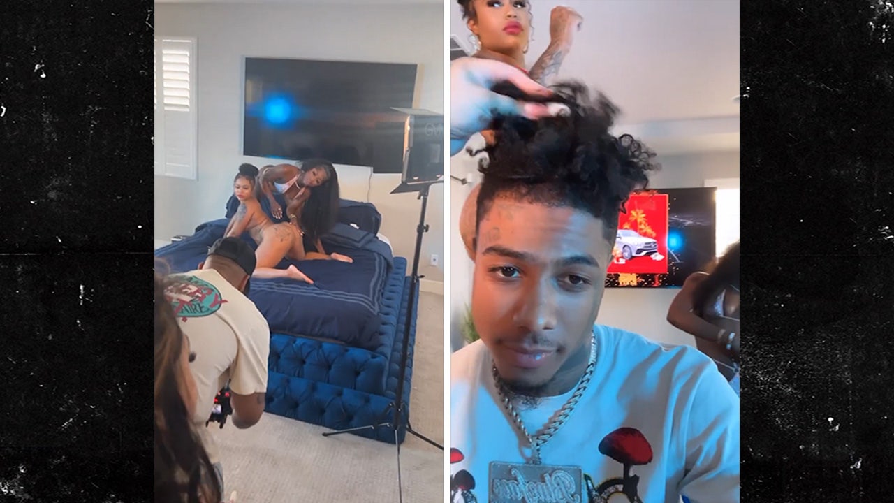 Blueface Leaves Kids Downstairs Before Filming Video with Strippers