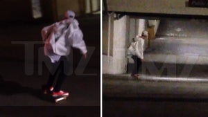 Justin Bieber -- Cruising on the Board in Beverly Hills Ghost Town (VIDEO)
