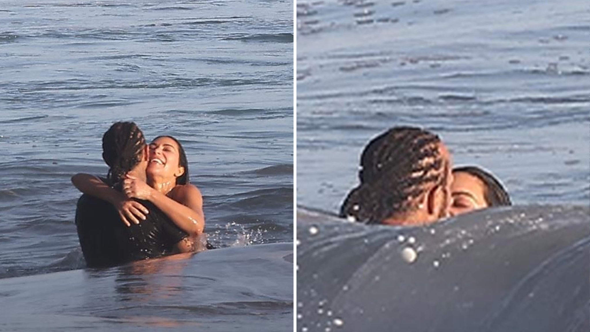 Kim Kardashian & Lewis Hamilton Show PDA During Malibu Beach Day
