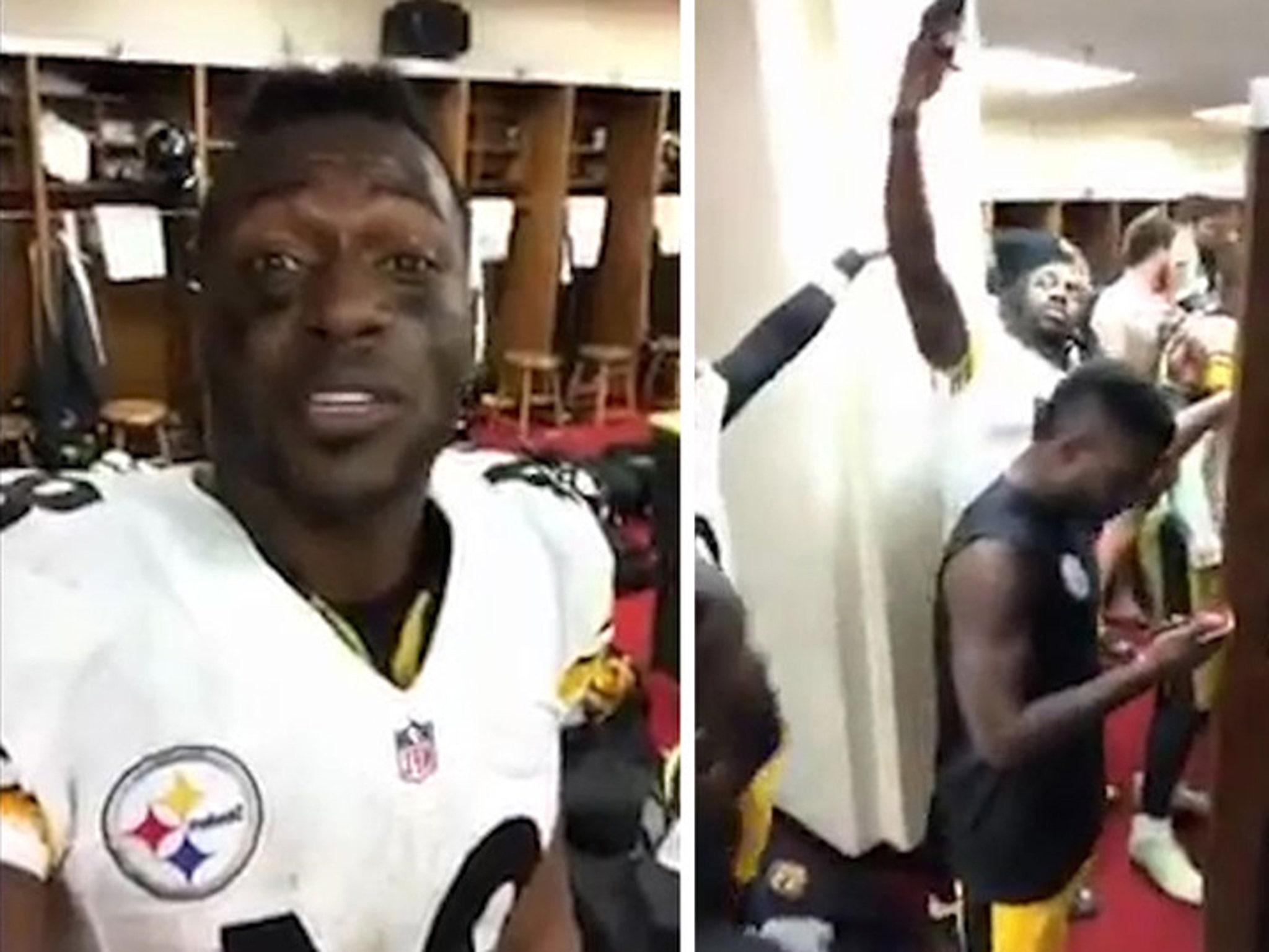 Steelers' Antonio Brown rolls live locker room video after win – The Denver  Post