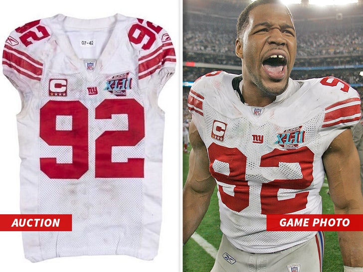 NFL Giants M. Strahan Super Bowl XLII Replica Wite Jersey 