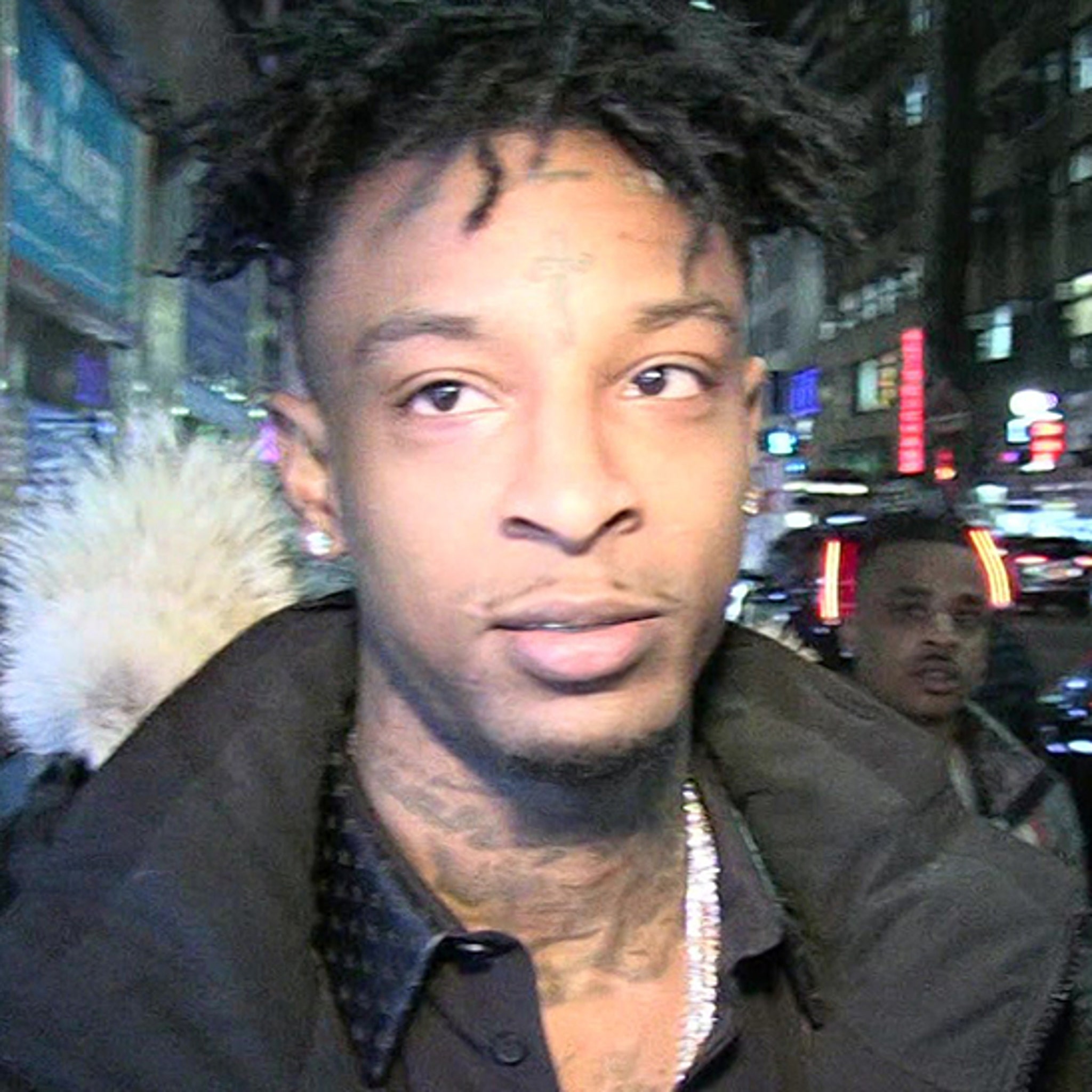 21 Savage posting a selfie for his social media fans.