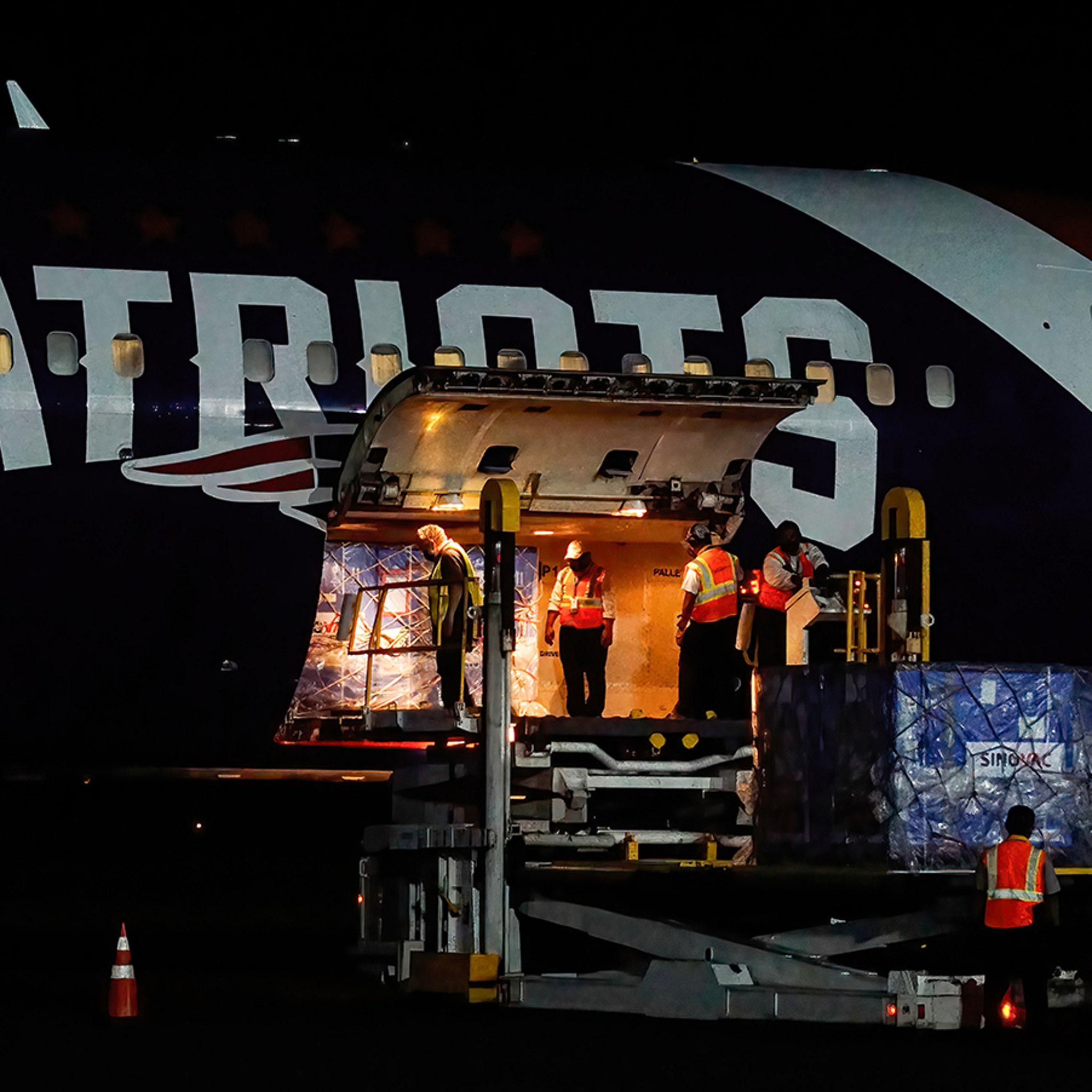 New England Patriots team plane spotted at El Paso International