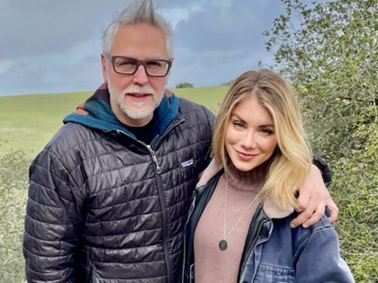 James Gunn next to Jennifer Holland insta