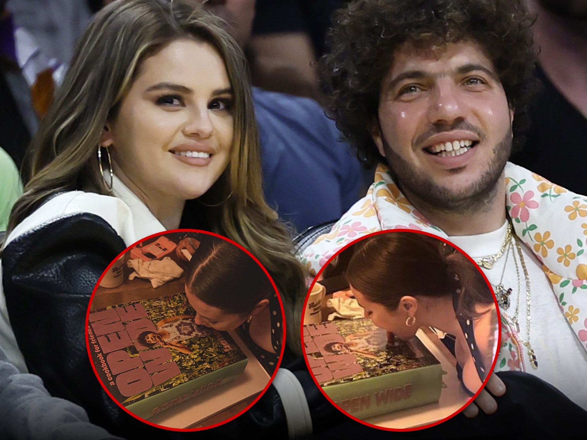 Selena Gomez Bites Cake with Benny Blanco's Face for Cookbook Launch