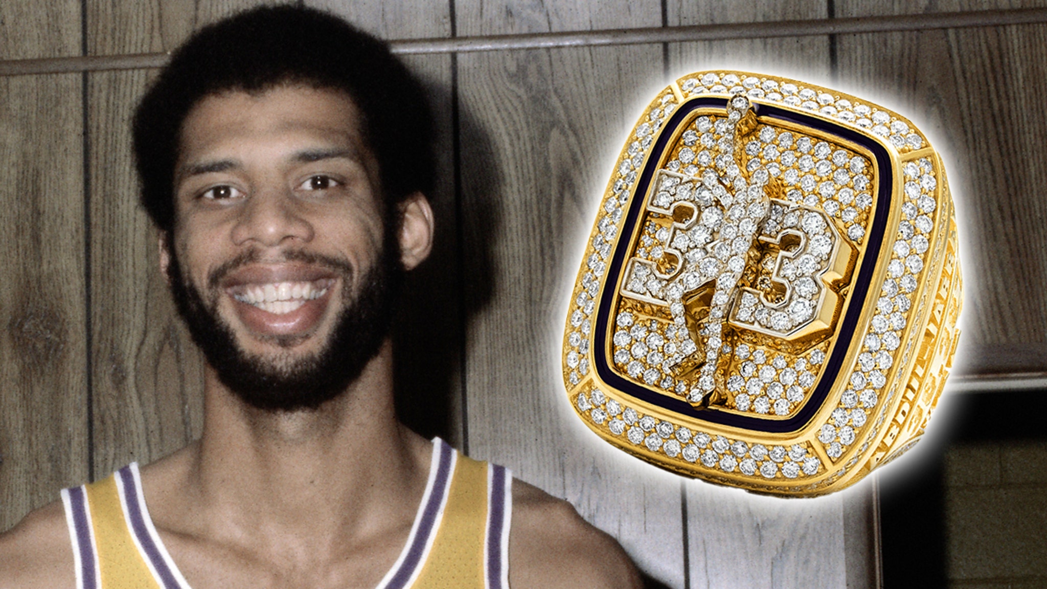 L.A. Lakers Gift Kareem Abdul-Jabbar Custom Gold Ring With 578
