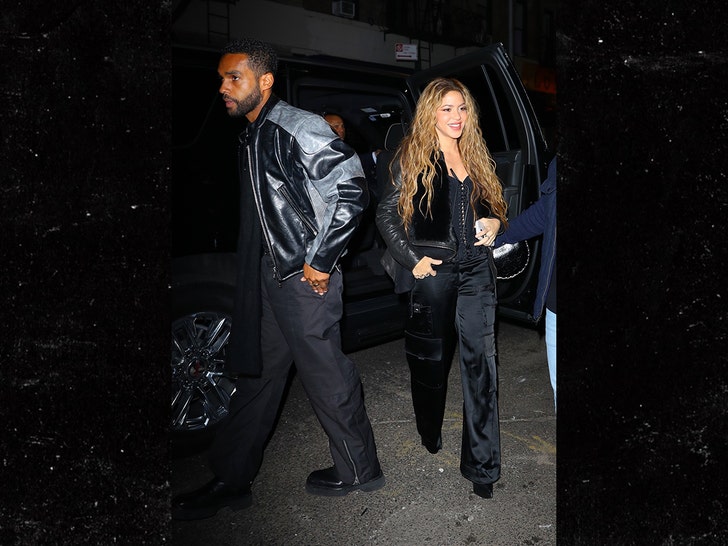 Shakira and Lucien Laviscount at Carbone restaurant in New York