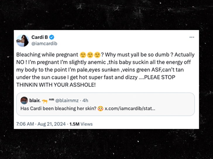 cardi b bleaching tweet