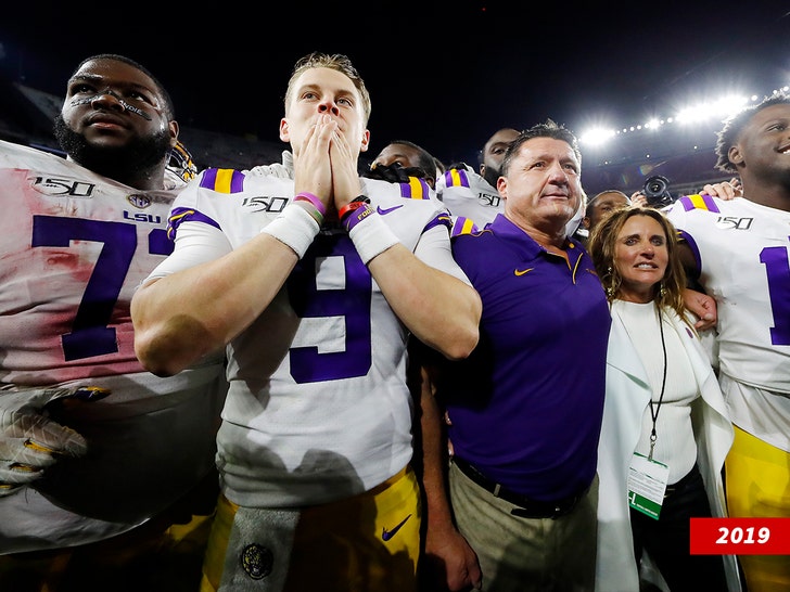 Ed Orgeron e Joe Burrow até 2019 Getty 1