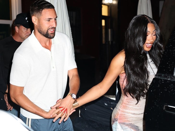 Megan Thee Stallion, Klay Thompson Hold Hands Leaving Dinner In NYC