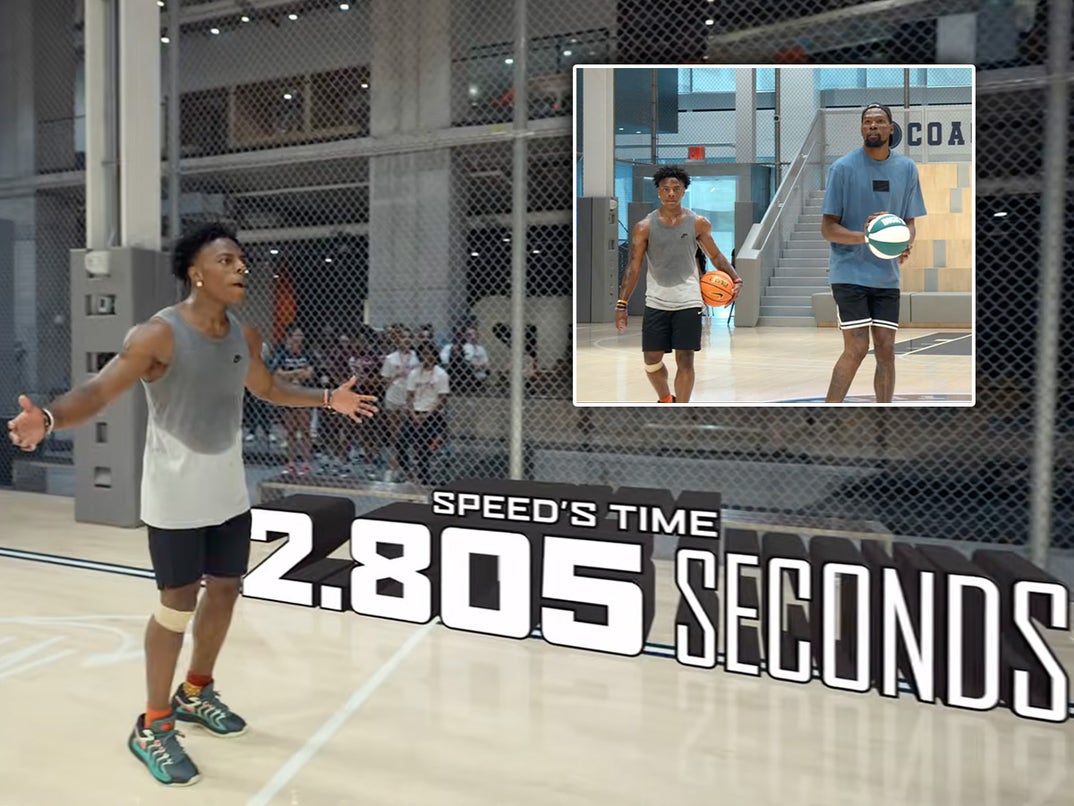 Darren Jason Watkins Jr. -- AKA IShowSpeed -- may have beaten the NBA record for the 3/4-court sprint!!! Check it -- on the recent episode of IShowSpeed's 
