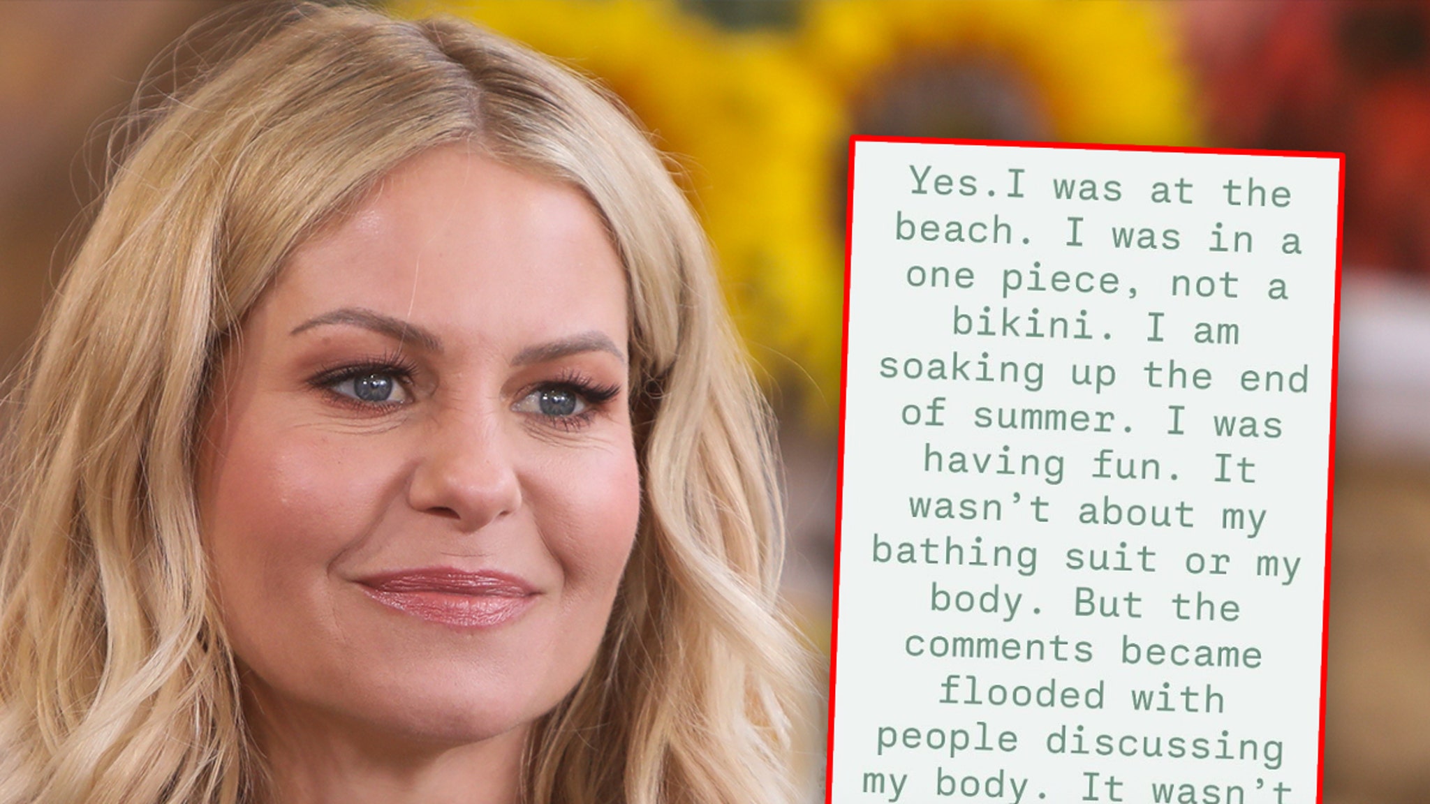 Candace Cameron Bure Deletes Swimsuit Photo After Body Shaming Backlash