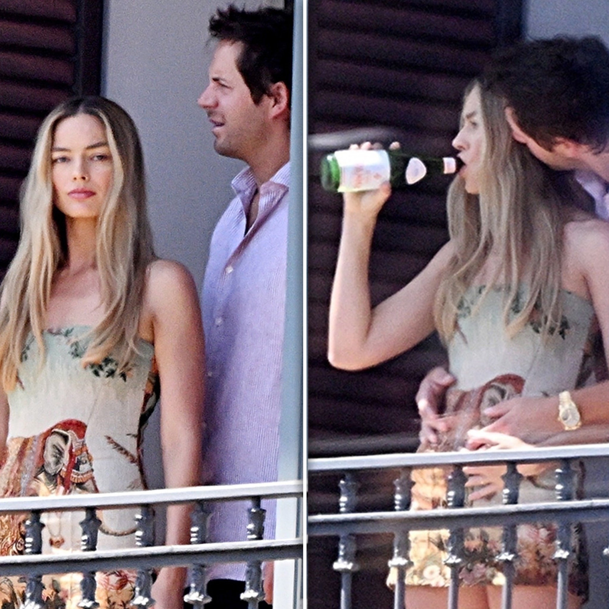 Margot Robbie and Tom Ackerley Look Loved Up on Balcony in Italy 