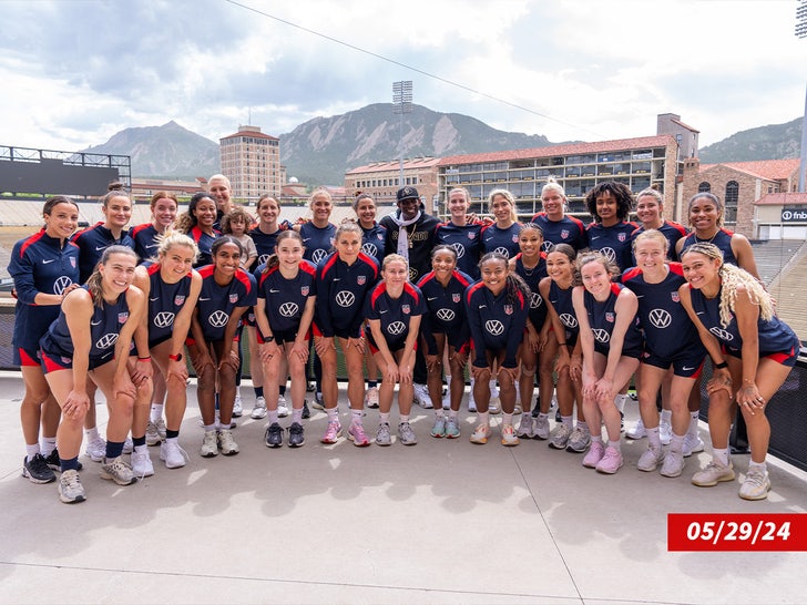 USWNT with deion sanders