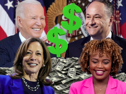 joe biden kamala harris Karine Jean-Pierre Doug Emhoff speaking money