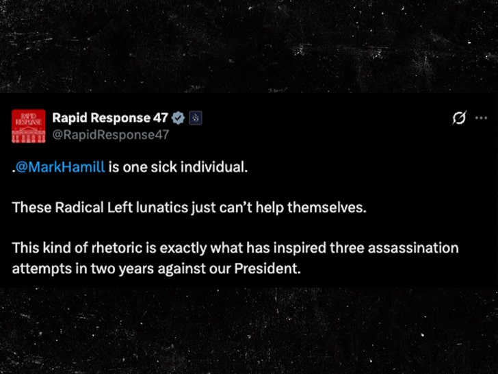 WHITE HOUSE response to mark hamill