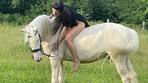 Bella Hadid Riding Bareback For Photoshoot -- Behind The Scenes