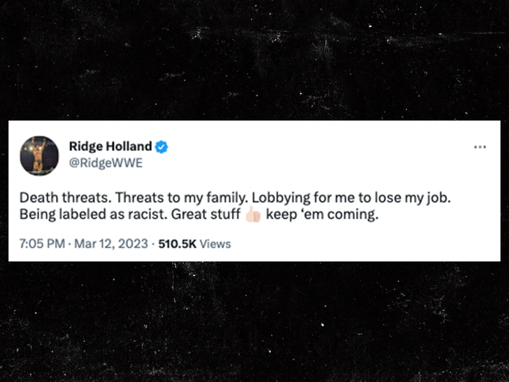 Ridge Holland tweet on death threats
