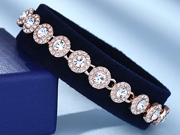 12048 - 14K Gold filled Bangle Bracelet With Swarovski Crystal | Crystal  Findings