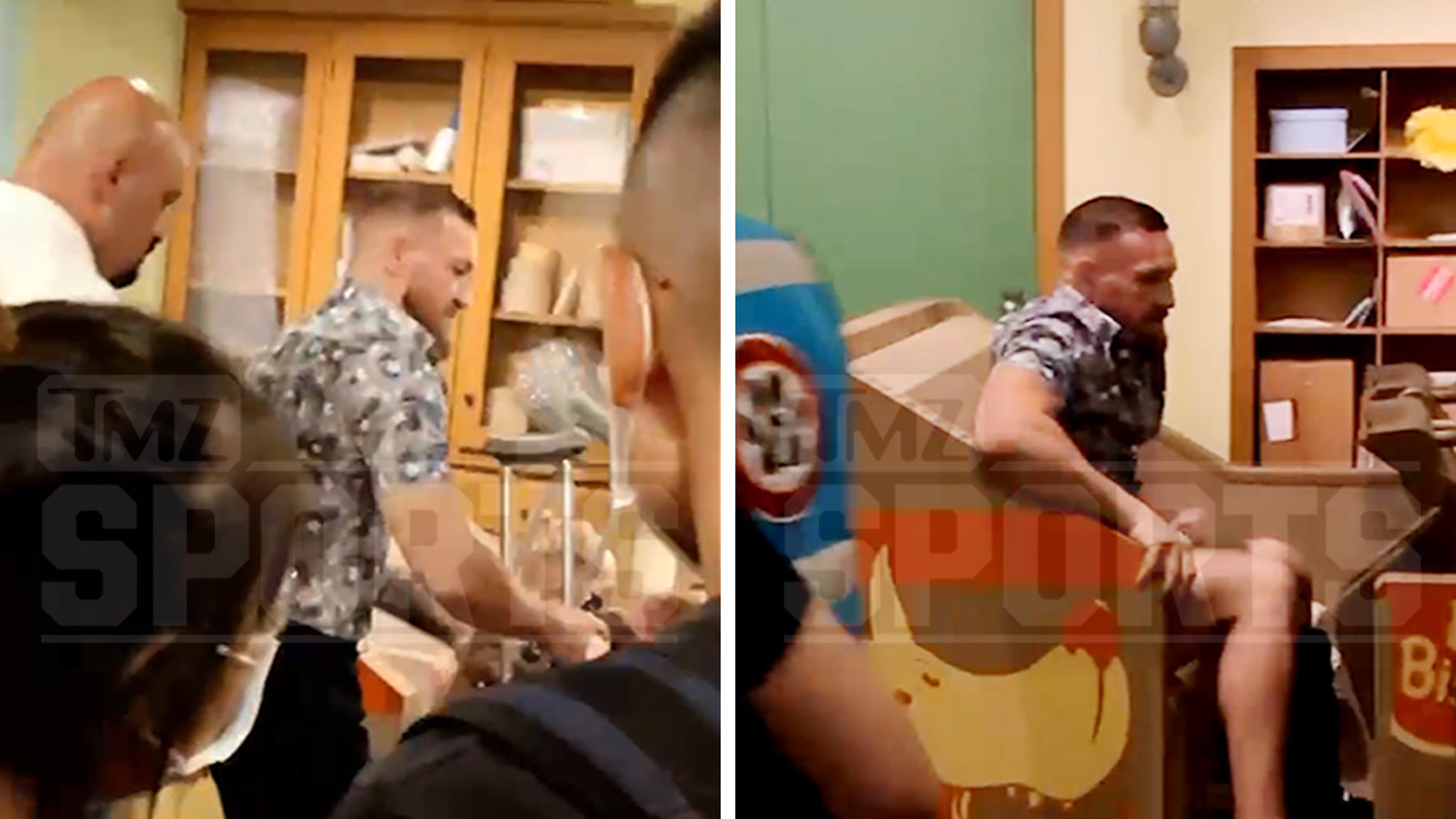 Conor McGregor Hits Universal Studios on Crutches