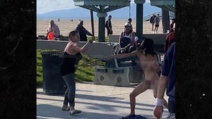 Naked Woman Gets Into Barbaric Fight in Venice Beach, Spiked Clubs Used