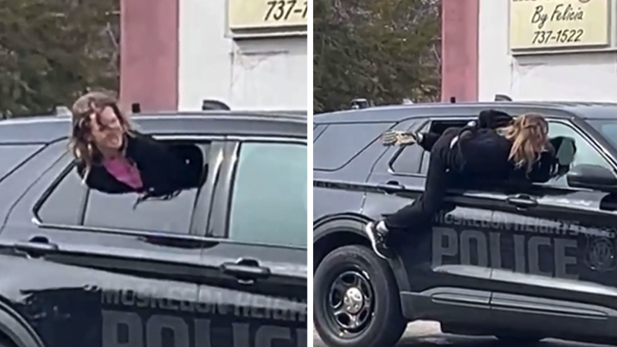 Handcuffed Woman Wiggles Out of Police Cruiser Window, on Video