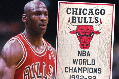 michael jordan championship banner getty greyflannelauctions