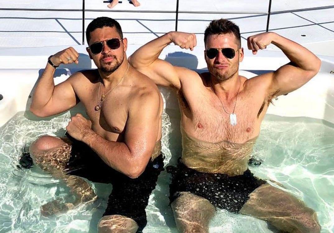 Wilmer Valderrama (38) vs. Glen Powell (29) -- Hot Tub Hunks Edition