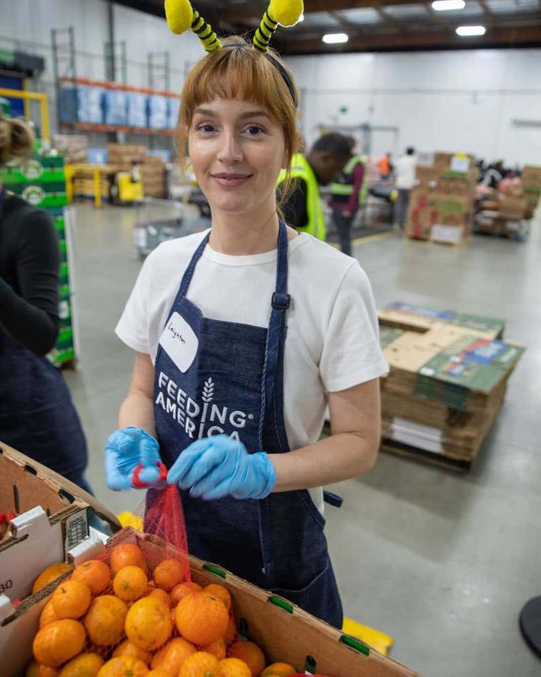 Leighton Meester with Feeding America and LA Food Bank