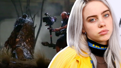 Billie Eilish has a vision of what hell is really like ... tarring and feathering herself on the set of her upcoming music video ... and the images will stick with you!!!